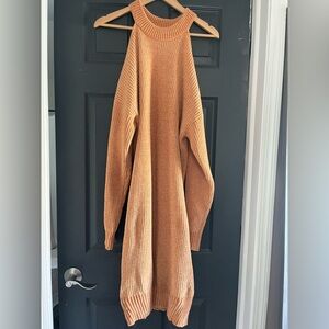 Lulu's Mustard Knit Sweater Dress